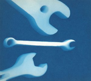 sunprint image of a three wrench tools
